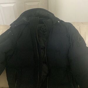 Moose Knuckles Black shearling puffer Jacket